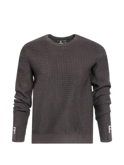 Fracomina Chevron-knit Sweater In Gray