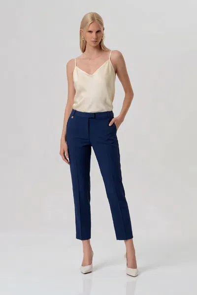 Fracomina Chino Woman Darkblue In Blue
