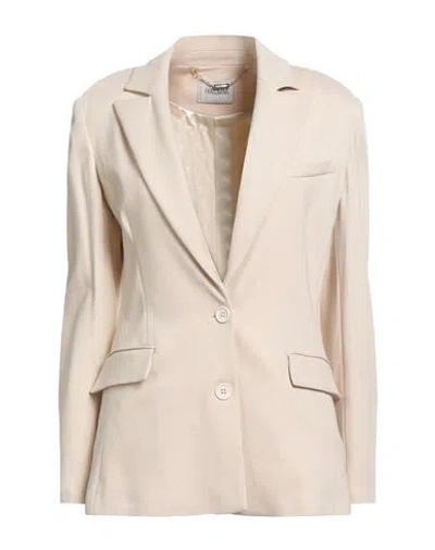 Fracomina Collection Woman Blazer Beige Size M Viscose, Polyamide, Elastane, Polyester In Neutral