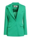 Fracomina Collection Woman Blazer Green Size L Viscose, Polyamide, Elastane, Polyester