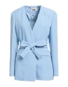 Fracomina Collection Woman Blazer Sky Blue Size Xl Polyester, Elastane