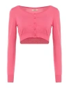 Fracomina Collection Woman Cardigan Magenta Size L Viscose, Nylon