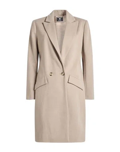 Fracomina Collection Woman Coat Light Grey Size Xs Polyester, Rayon In Brown