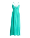Fracomina Collection Woman Maxi Dress Turquoise Size L Rayon In Blue
