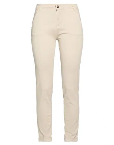 Fracomina Collection Woman Pants Sand Size 26 Cotton, Elastane In Neutral