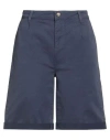 Fracomina Collection Woman Shorts & Bermuda Shorts Slate Blue Size 30 Cotton, Elastane In Multi