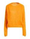 Fracomina Collection Woman Sweater Orange Size L Acrylic, Polyamide, Mohair Wool, Wool In Orange