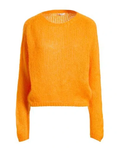 Fracomina Collection Woman Sweater Orange Size L Acrylic, Polyamide, Mohair Wool, Wool
