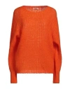 Fracomina Collection Woman Sweater Orange Size M Acrylic, Polyamide, Mohair Wool, Wool