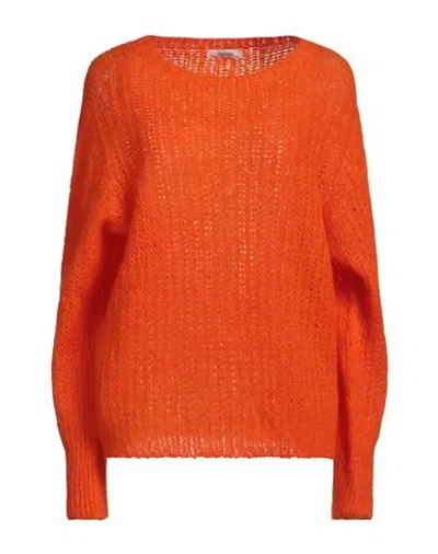 Fracomina Collection Woman Sweater Orange Size M Acrylic, Polyamide, Mohair Wool, Wool
