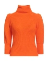 Fracomina Collection Woman Turtleneck Orange Size L Acrylic, Polyamide, Mohair Wool, Wool