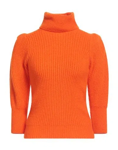 Fracomina Collection Woman Turtleneck Orange Size L Acrylic, Polyamide, Mohair Wool, Wool