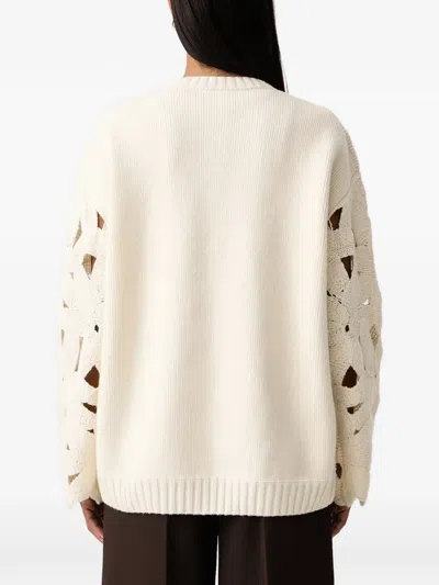 Fracomina Crochet-knit Cut-out Cardigan In Neutral