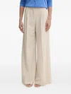 Fracomina Cropped Pinstripe Wide-leg Trousers In Neutral