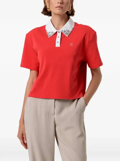 Fracomina Crystal-embellished Polo Shirt In Neutrals