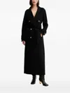 Fracomina Double-breasted Belted Coat In Black