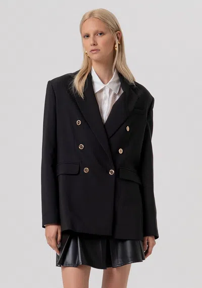 Fracomina Double-breasted Black Woman Jacket
