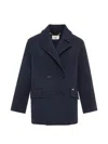 Fracomina Double-breasted Coat In Blue