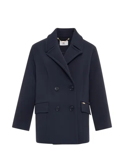 Fracomina Double-breasted Coat In Blue