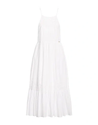 Fracomina Easychic Woman Midi Dress White Size L Cotton