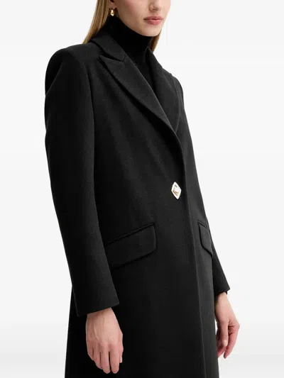 Fracomina Embellished-button Coat In Black