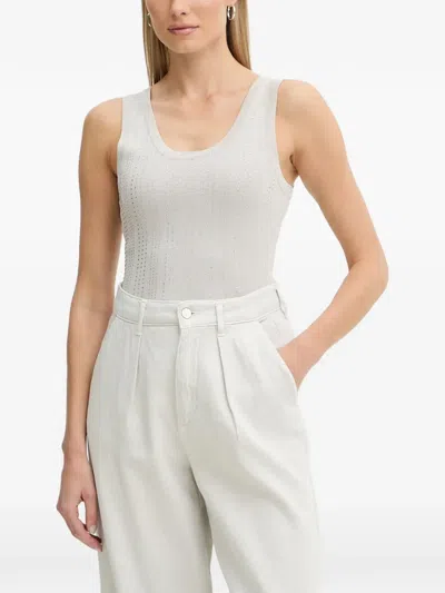 Fracomina Embellished Knitted Tank Top In Metallic