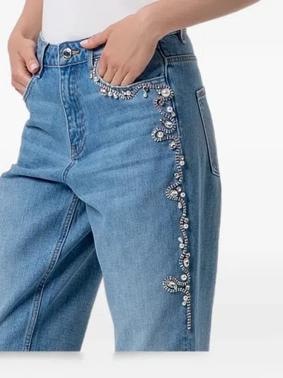 Fracomina Embellished Mom-fit Jeans In Blue