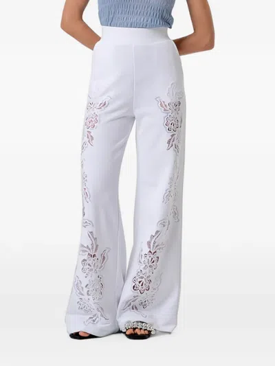 Fracomina Embroidered Flared Trousers In White