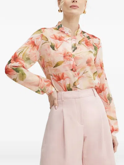 Fracomina Floral-print Buttoned Top In Multi