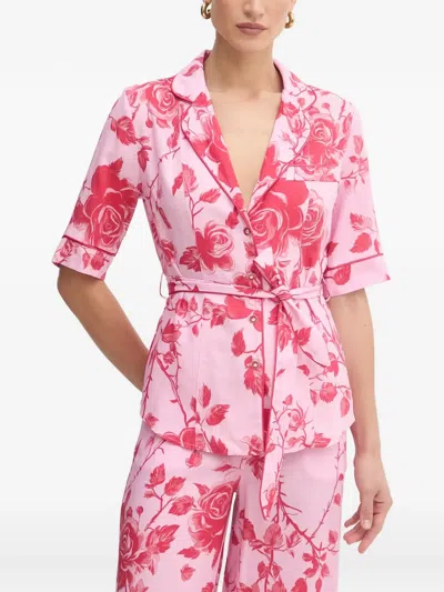Fracomina Floral-print Belted Blouse In Multi