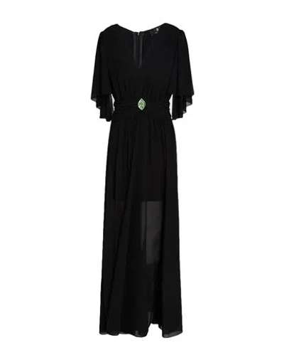 Fracomina Gold Woman Maxi Dress Black Size L Polyester
