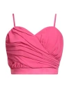 Fracomina Gold Woman Top Fuchsia Size Xl Polyester, Elastane In Pink