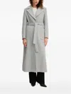 Fracomina Herringbone-pattern Belted Coat In Gray