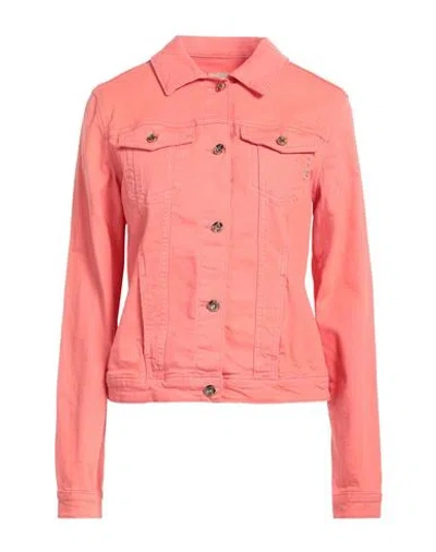Fracomina Jeans Woman Denim Outerwear Salmon Pink Size M Cotton, Elastane