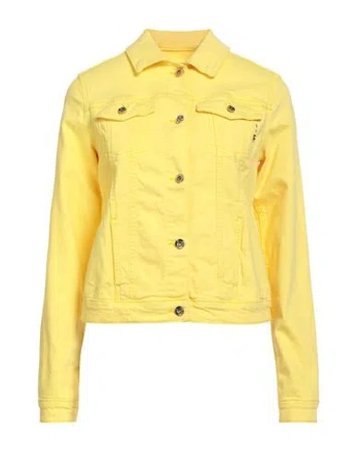 Fracomina Jeans Woman Denim Outerwear Yellow Size S Cotton, Elastane