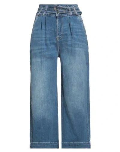 Fracomina Jeans Woman Jeans Blue Size 32 Cotton, Elastomultiester, Elastane