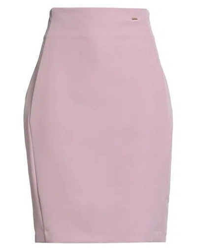 Fracomina Jeans Woman Midi Skirt Mauve Size 12 Polyester, Elastane