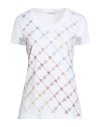 Fracomina Jeans Woman T-shirt White Size M Cotton, Elastane In White