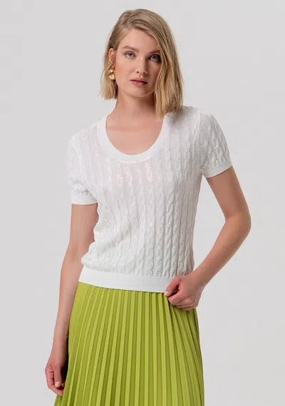 Fracomina Knitted Braid Woman Cream In Multi