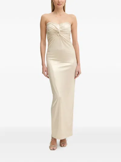 Fracomina Knot-detail Maxi Dress In Neutral