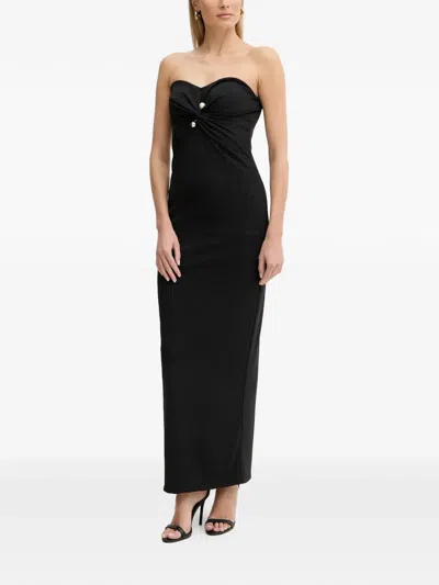 Fracomina Knot Pearl-embellishment Maxi Dress In Black