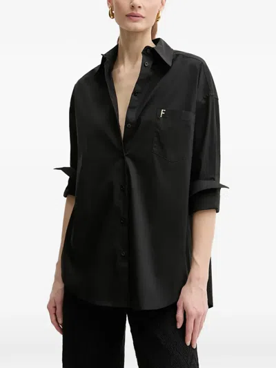 Fracomina Logo-detail Pocket Shirt In Black