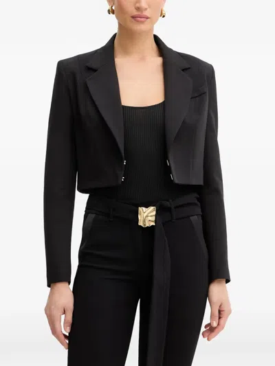Fracomina Logo-detail Cropped Blazer In Black