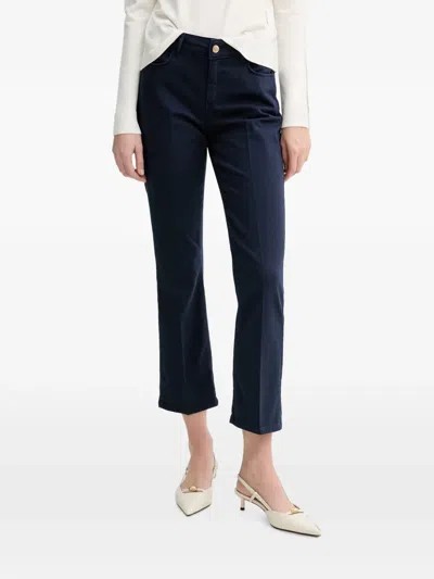 Fracomina Logo-patch Trousers In Blue