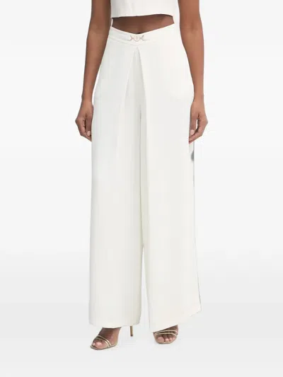 Fracomina Logo-plaque Palazzo Pants In White