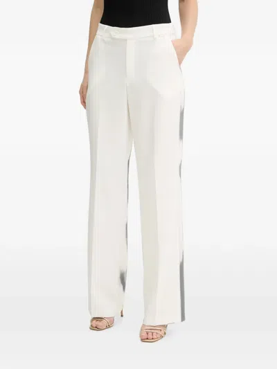 Fracomina Logo-plaque Tapered Trousers In Metallic