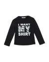 Fracomina Mini Toddler Girl T-shirt Black Size 5 Cotton, Elastane In Black