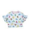 Fracomina Mini Toddler Girl Top Sky Blue Size 7 Polyester In Blue