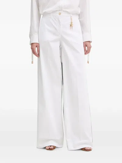 Fracomina Palazzo Trousers In White