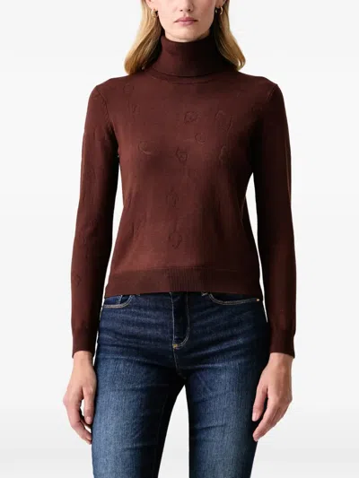 Fracomina Patterned Roll-neck Sweater In Brown